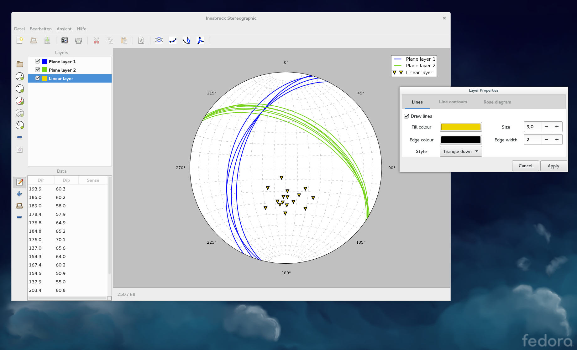 screenshot of Innsbruck Stereographic running on Fedora 21